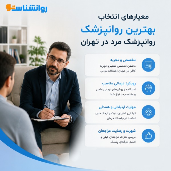 معیارهای انتخاب بهترین روانپزشک روانپزشک مرد در تهران